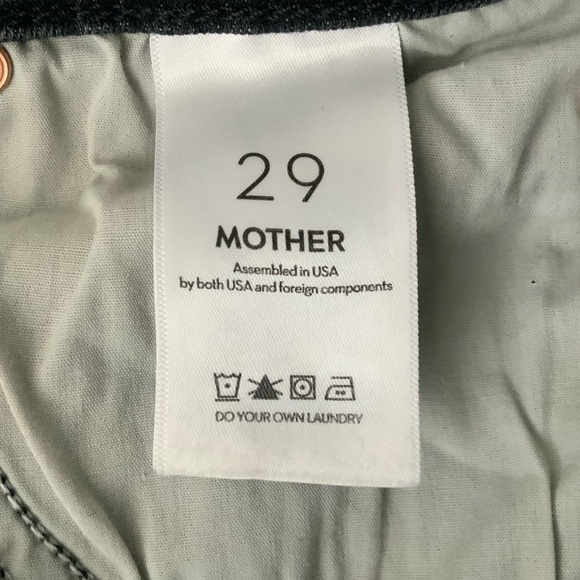 MOTHER Jeans High Waisted Rascal Slice Undone Hem Black Size 29 - Picture 11 of 16